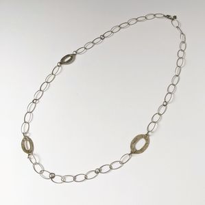 Silpada Oxidized Brushed Sterling Silver Oval Link Necklace